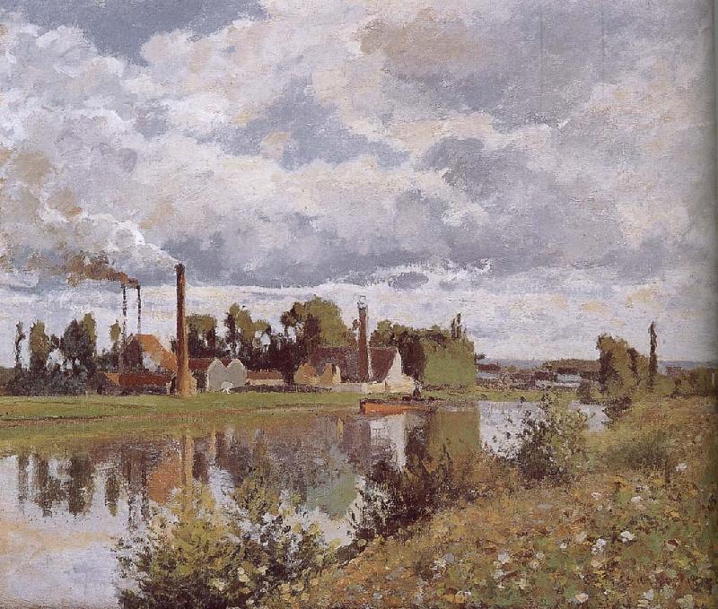 Camille Pissarro Metaponto Schwarz Schwarz suburbs River oil painting image